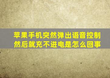 苹果手机突然弹出语音控制 然后就充不进电是怎么回事